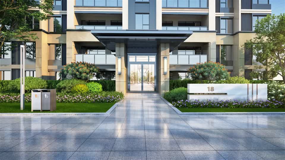 单元楼入口 住宅入口模型-现代场景模型库-3ds Max(.max)模型下载-cg模型网