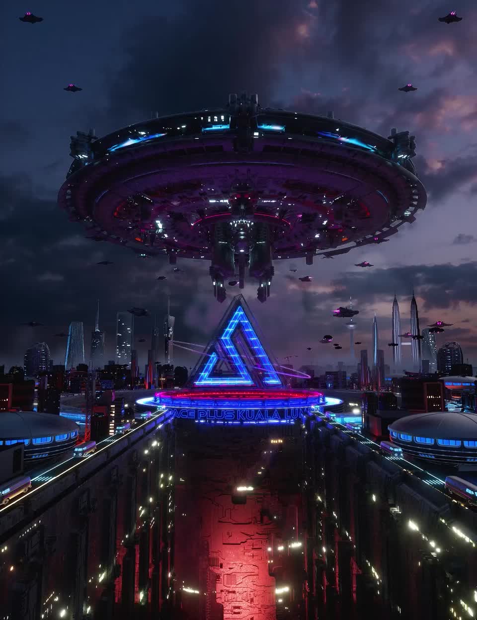 未来科幻大气赛博城市场景模型-科幻场景模型库-Cinema 4D(.c4d)模型下载-cg模型网