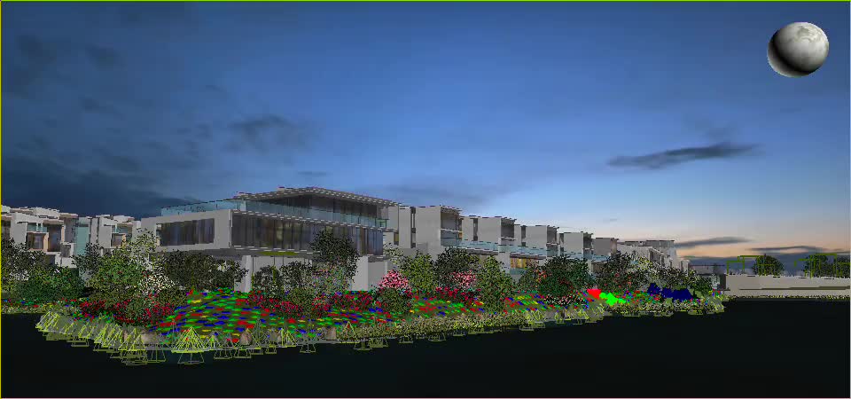 夜景 河道模型-现代场景模型库-3ds Max(.max)模型下载-cg模型网