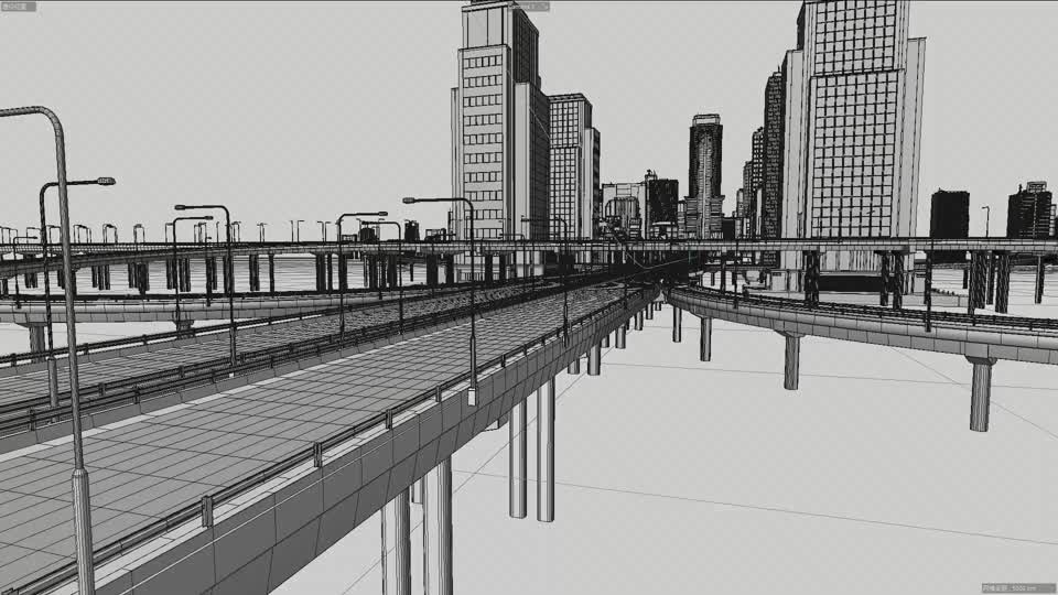 科技城市穿梭c4d工程文件模型-现代场景模型库-Cinema 4D(.c4d)模型下载-cg模型网