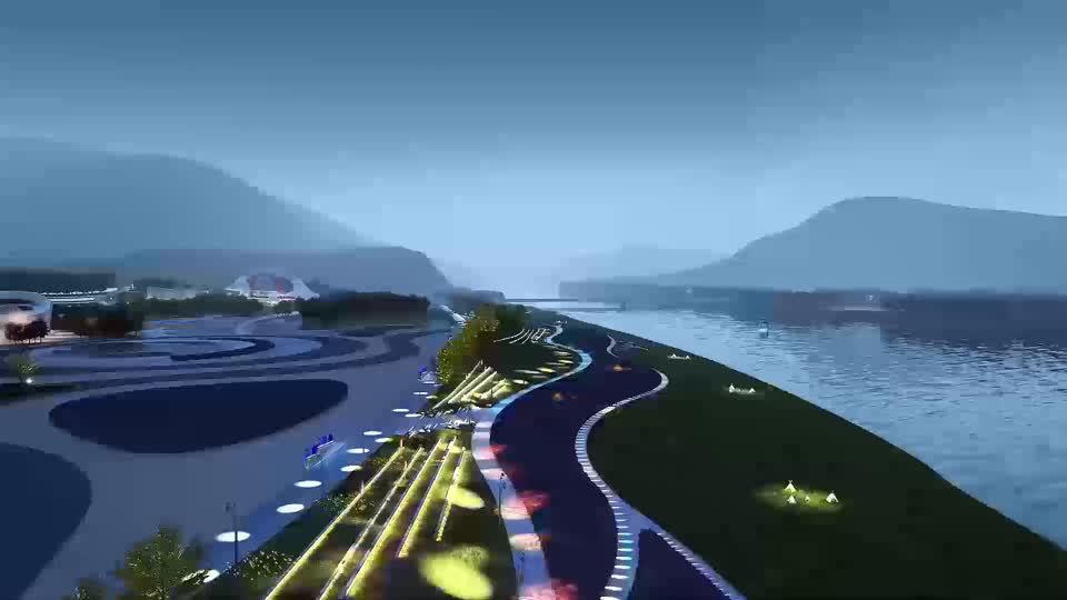 公园 夜景公园模型-现代场景模型库-3ds Max(.max)模型下载-cg模型网