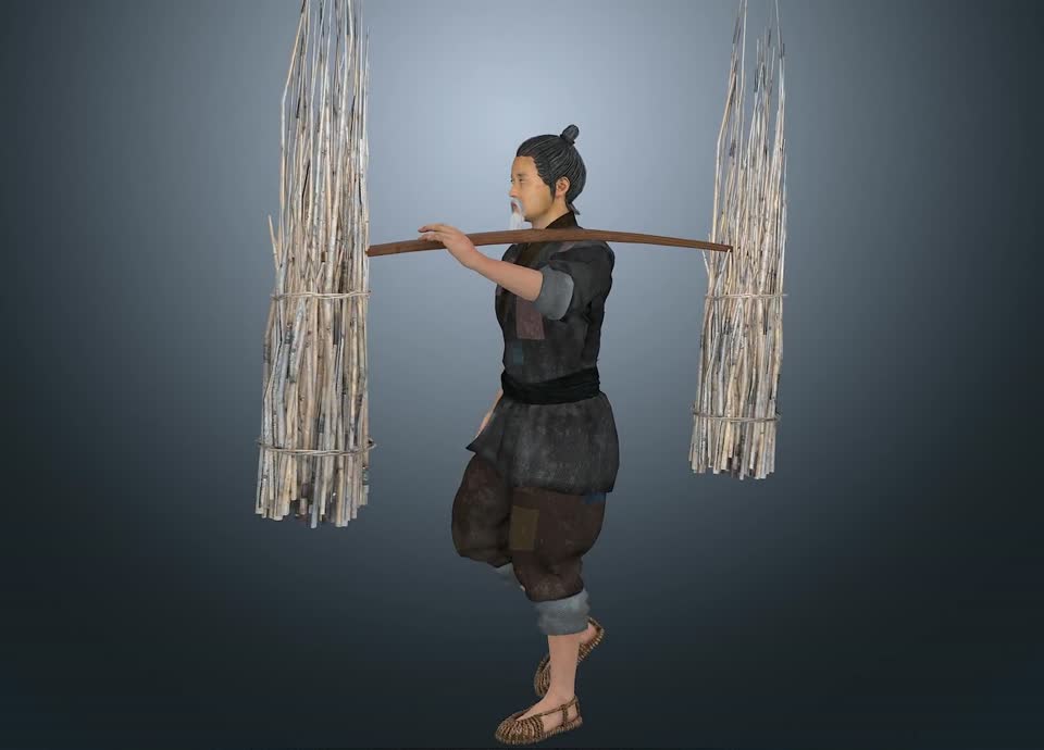 樵夫 古代农民模型-男人模型库-3ds Max(.max)模型下载-cg模型网