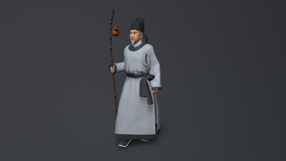 药王孙思邈【有绑定】古代人物 大夫模型-男人模型库-FBX(.fbx)模型下载-cg模型网