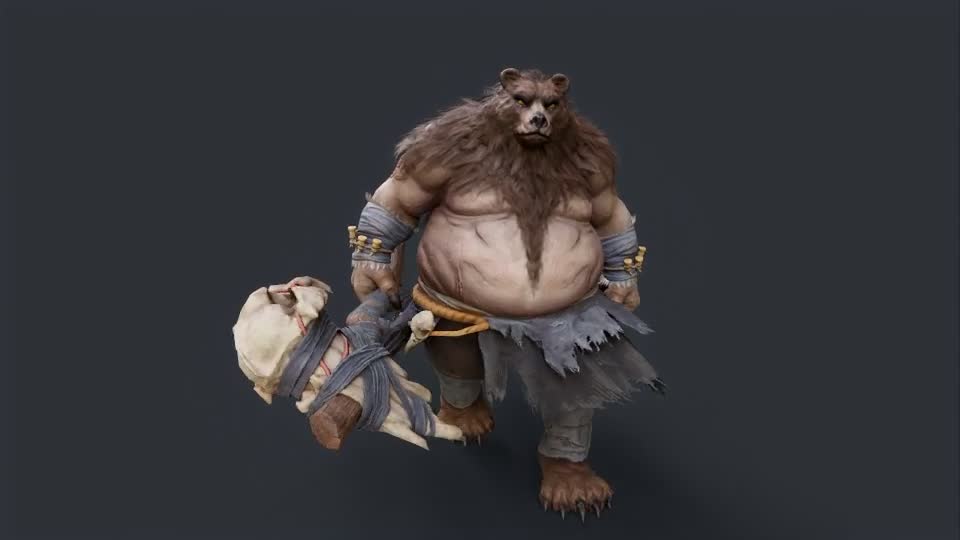 黑熊精 熊头人模型-神话/幻想模型库-FBX(.fbx)模型下载-cg模型网