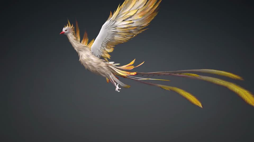 凤凰 (Phoenix模型-飞禽模型库-Blender(.blend)模型下载-cg模型网