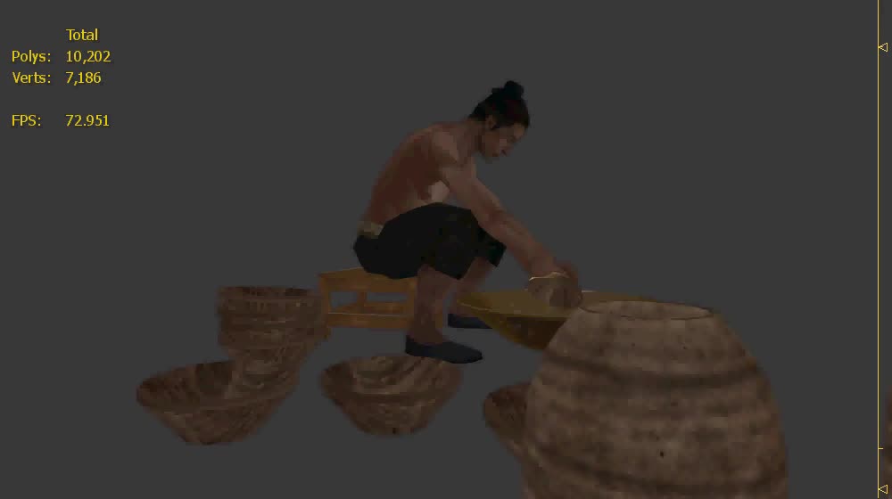 古代男人赤膊农民施釉动作模型-男人模型库-3ds Max(.max)模型下载-cg模型网